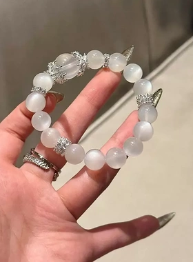 温柔清冷感白月光手串轻奢精致仿天然白月光水晶手链送女友闺蜜礼