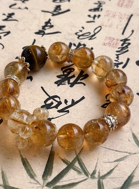 天然黄水晶手链黄塔晶个性设计轻奢款水晶手串女款男款现货