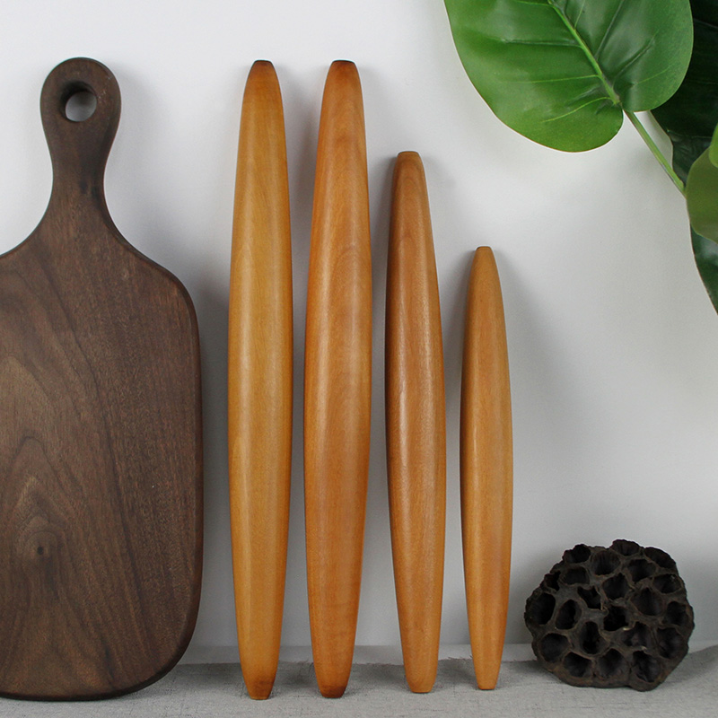 红心枣木擀面杖鱼肚型两头细实木擀面棍面杖家用小号烧饼专用无漆 - 图0
