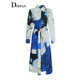 IDPAN long-sleeved dress 2025 season new brand design printed irregular shirt dress for women