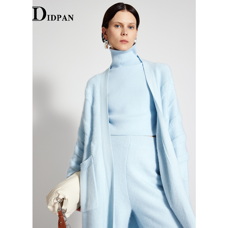 IDPAN女装简约百搭高领毛衫冬季新款时尚内搭背心女打底衫 - 图1