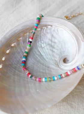 LAZYCIRCLES彩色双拼项链