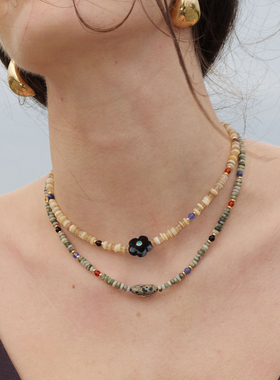 LAZYCIRCLES吉祥玉宝石项链