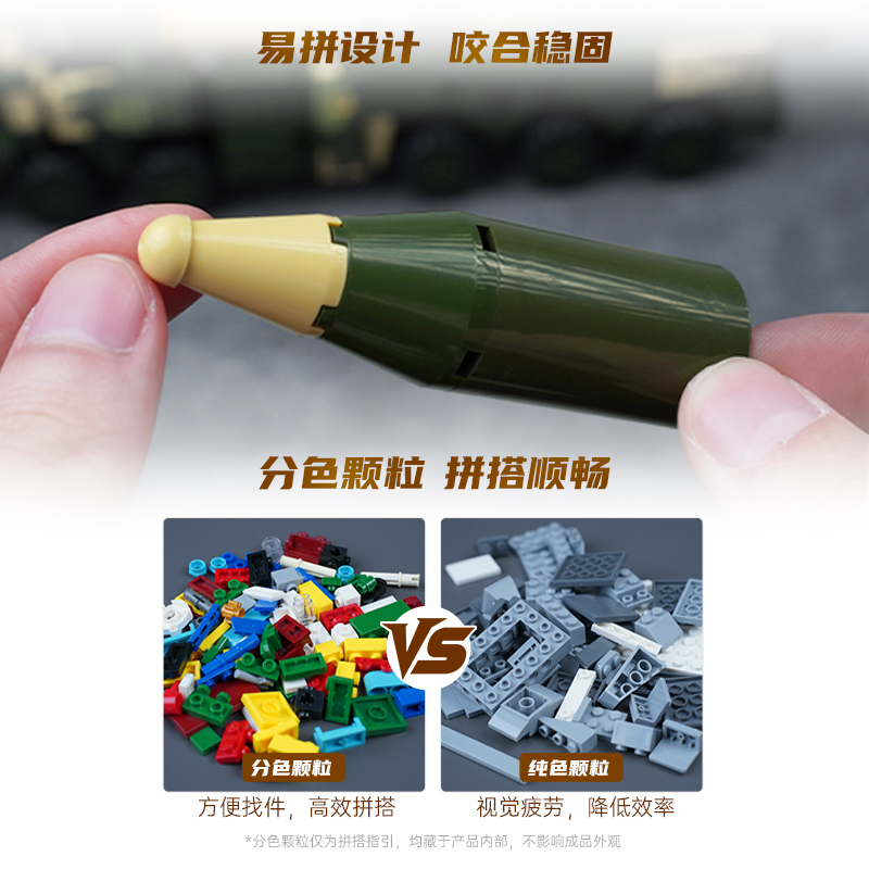 奇妙积木军事东风21D弹道导弹组装模型男孩益智拼搭玩具 - 图2