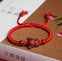 Hand-made red 12-year-old zodiac tiger belongs to tiger Gift female Jewelry belongs to girl Tiger Bull Ben Year Hair Circle Practical