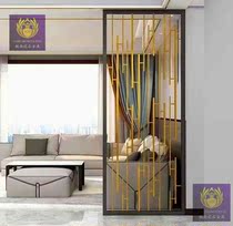 Genguan Partition Wire Drawing Stainless Steel Screen Rose Gold Brief Winger Gold Titanium Gg Metal Wind Grid Light Extravagant