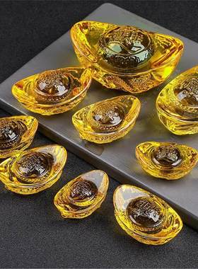 琉璃龙纹元宝招财摆件