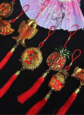 春节喜庆镀金塑料福袋葫芦元宝挂