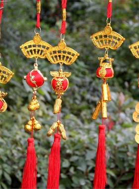 新年喜庆算盘钱袋葫芦福桶挂件