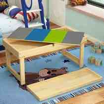 Solid wood building block table compatible with childrens toy table double sand tray table 3 multifunction puzzle game table 28 years old