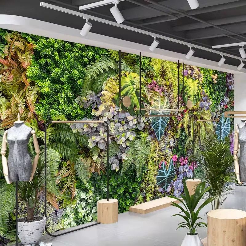 热带雨林壁纸东南亚餐厅酒店咖啡厅绿色植物花卉壁画森林草皮墙纸,淘宝优惠券,粉丝福利购,淘宝优惠卷