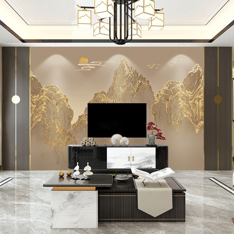 壁纸轻奢2025新中式山水壁布电视背景墙壁画客厅沙发墙布装饰墙纸,淘宝优惠券,粉丝福利购,淘宝优惠卷