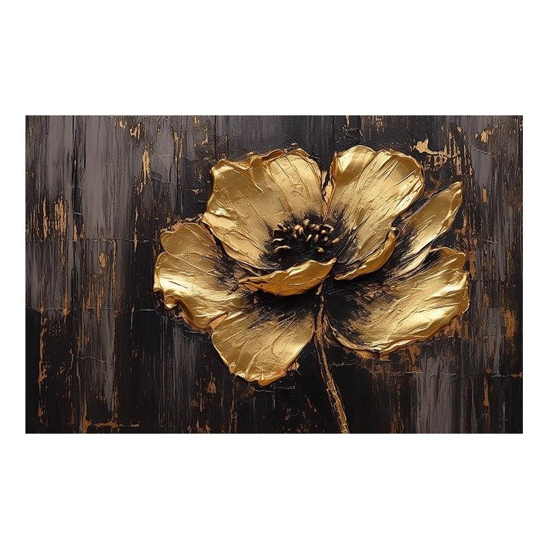北欧手绘艺术复古轻奢油画立体金色花朵壁纸背景墙纸定制壁画墙布,淘宝优惠券,粉丝福利购,淘宝优惠卷