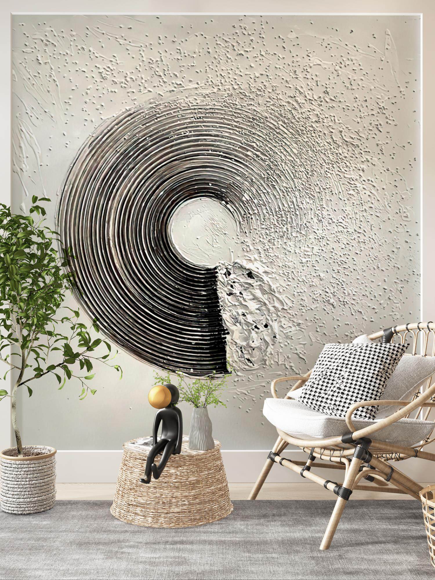 2025年新款电视背景墙壁布现代简约沙发墙布墙纸浮雕年轮轻奢简约,淘宝优惠券,粉丝福利购,淘宝优惠卷