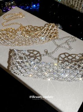 冷淡风镶钻镂空项链简约小众时尚