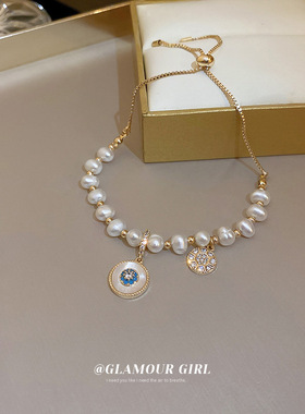 真金电镀猫眼石珍珠花朵爱