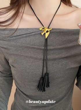 复古金属小鸟形吊坠项链春夏新款