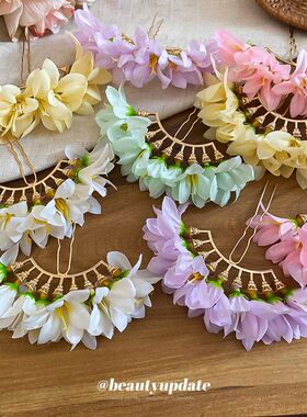 春和景明布艺花朵发簪清新甜美