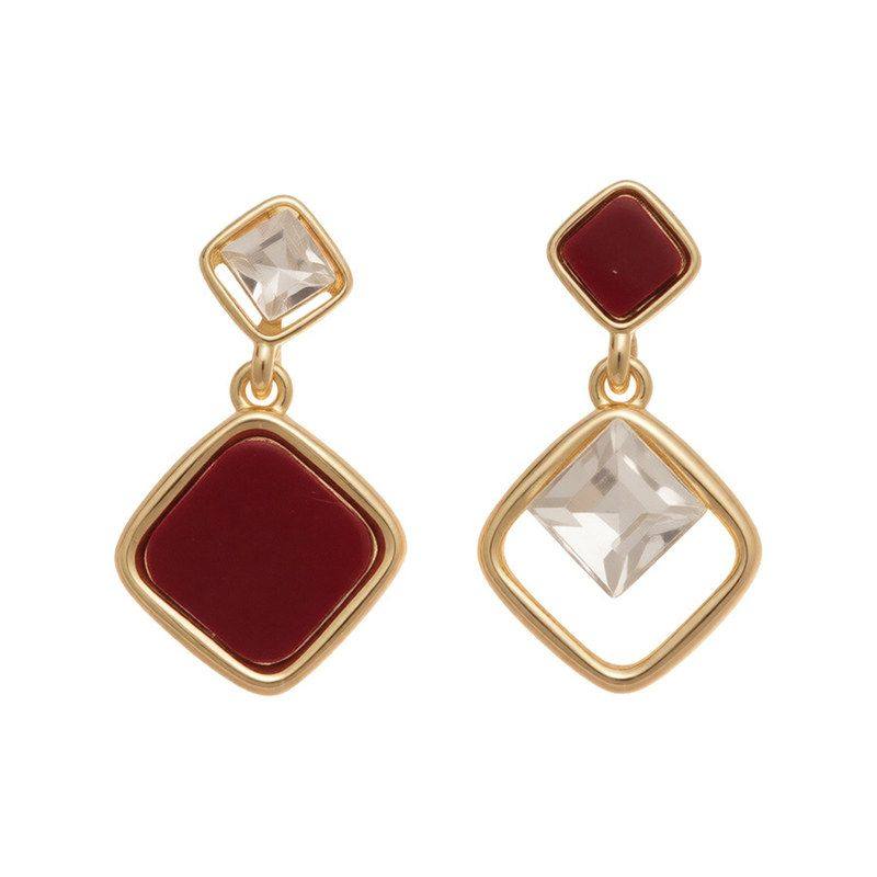 18k真金电镀银针锆石菱形耳环复古宫廷风耳钉轻奢高级感耳饰平价,淘宝优惠券,粉丝福利购,淘宝优惠卷