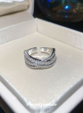 满天星开口手镯手链女士银色闪