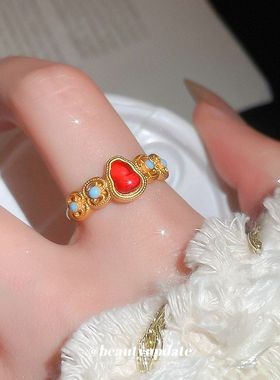 气质百搭铜钱葫芦开口戒指新中式