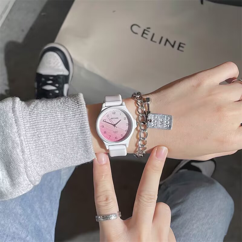 手表女款考试用简约气质初高中ins复古显白森系百搭石英学生女表 - 图1