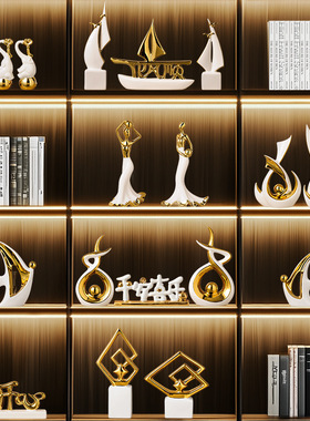 高颜值轻奢摆件玄关客厅酒柜电视机柜办公室装饰品新房子乔迁礼物