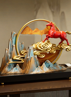 马到成功流沙画摆件家居客厅轻奢高档酒柜装饰办公室开业乔迁礼物