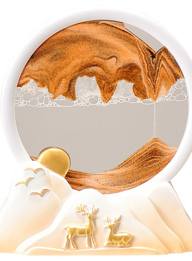 招财鹿流沙画摆件装饰品玄关电视柜新房乔迁新居礼品乔迁新居礼物