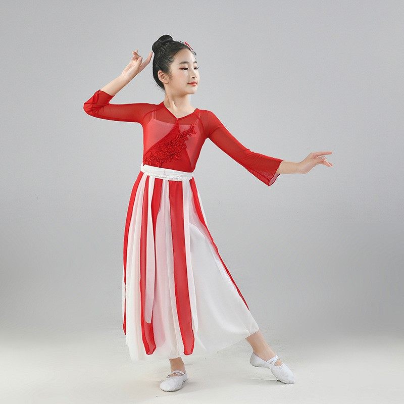儿童古典舞飘逸中国风舞蹈服装汉服 却盼民族服装/舞台装