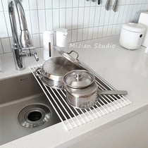 Cafeteria Folding Silicone Drain rack Dish Racks Dishwashing pool Kitchen Sink Kitchen Sink upper containing layer Shelf Bowl Racks