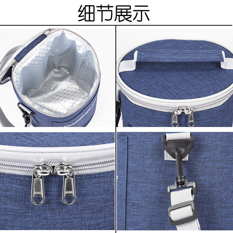 饭包手提保温袋子铝箔加厚学生饭盒袋上班族带饭圆形保温桶手提袋