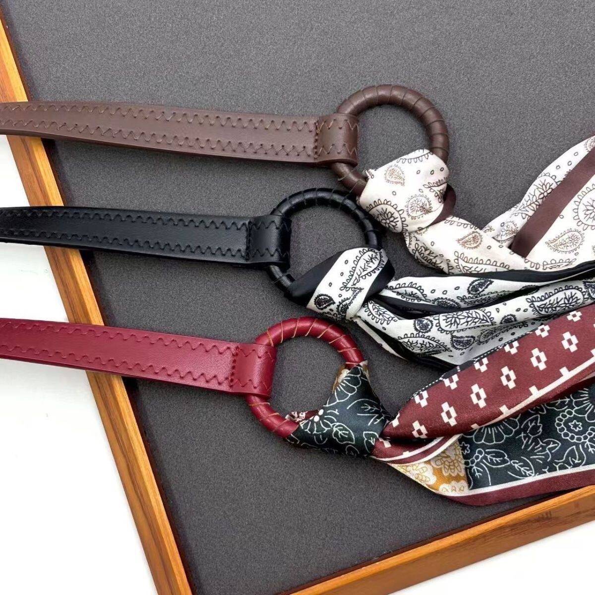 丝巾腰带丝带配饰腰链皮带嘻哈朋克复古美式装饰新款牛仔裤红色