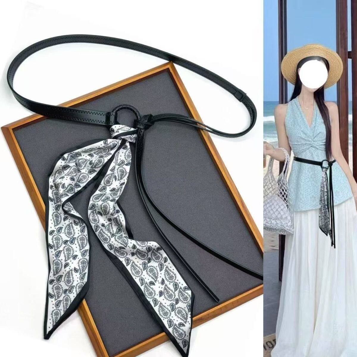 丝巾腰带丝带配饰腰链皮带嘻哈朋克复古美式装饰新款牛仔裤红色