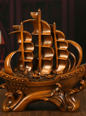 一帆风顺帆船摆件办公室装饰品