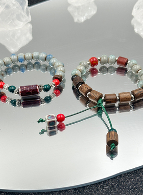 CHUZAI木珠陶瓷流苏手链