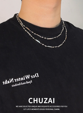 CHUZAI十字扭链钛钢锁骨链