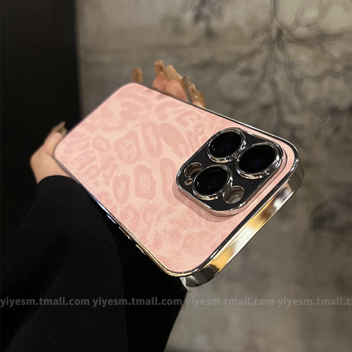 ins辣妹风高级感豹纹适用于苹果16Pro手机壳iphone17promax秋冬新款14女13皮质pm防指纹15全包镜头16Plus防摔 - 图2