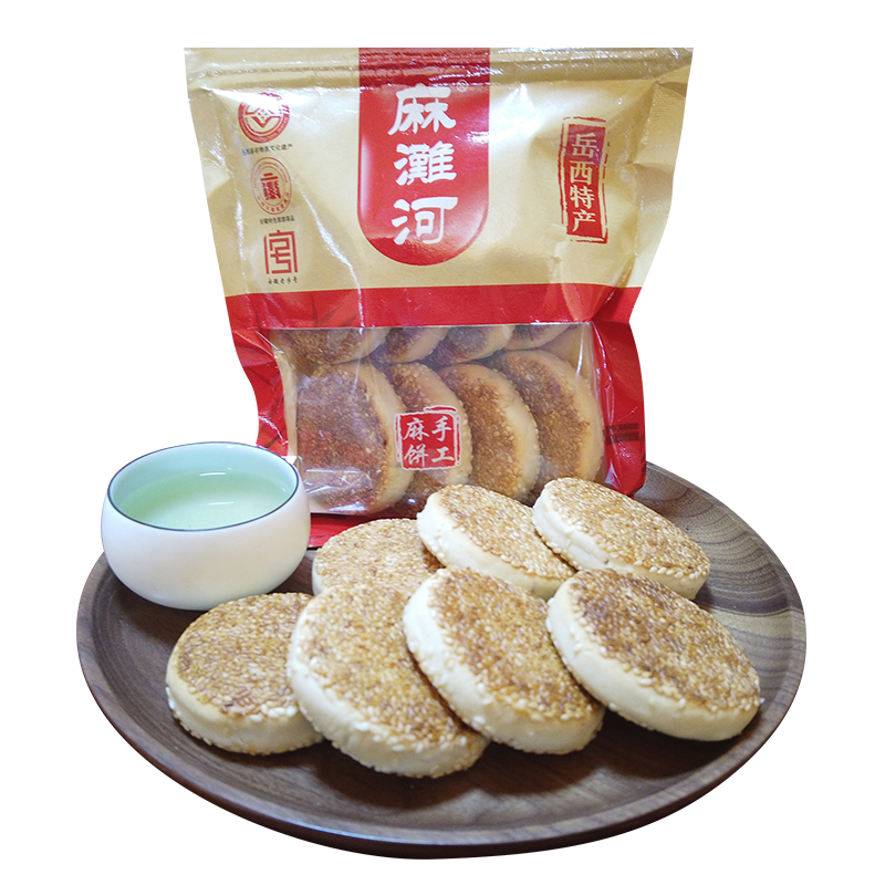 麻滩河麻饼大别山传统美食安徽四大名点芝麻常温袋装250g菜园小记 - 图3