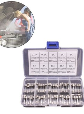 100Pcs/Box 5x20mm Fast Blow Glass Fuse Assorted Kit 250V 0.2
