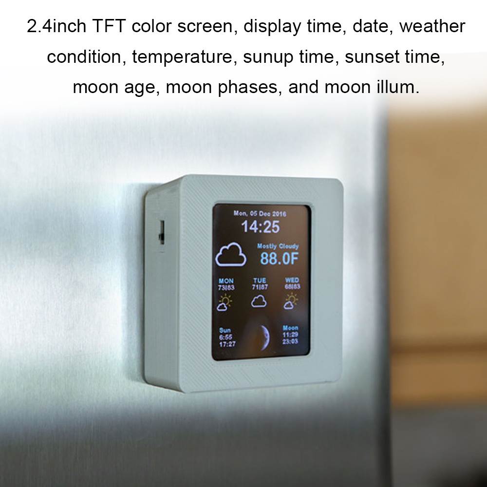Household Intelligent Wifi Weather Report Clock Time Data Te - 图1