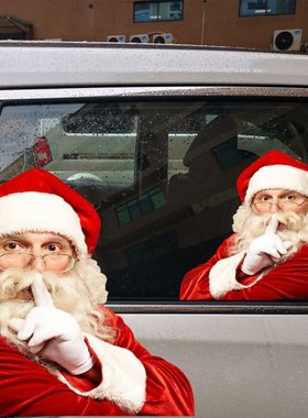 Car Window Stickers 2PCS 3D Cartoon Santa Car Window Cover A