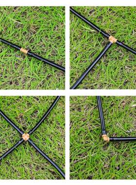 200Pcs Brown 4/7mm Hose Plastic Fittings Tee Cross Elbow Str