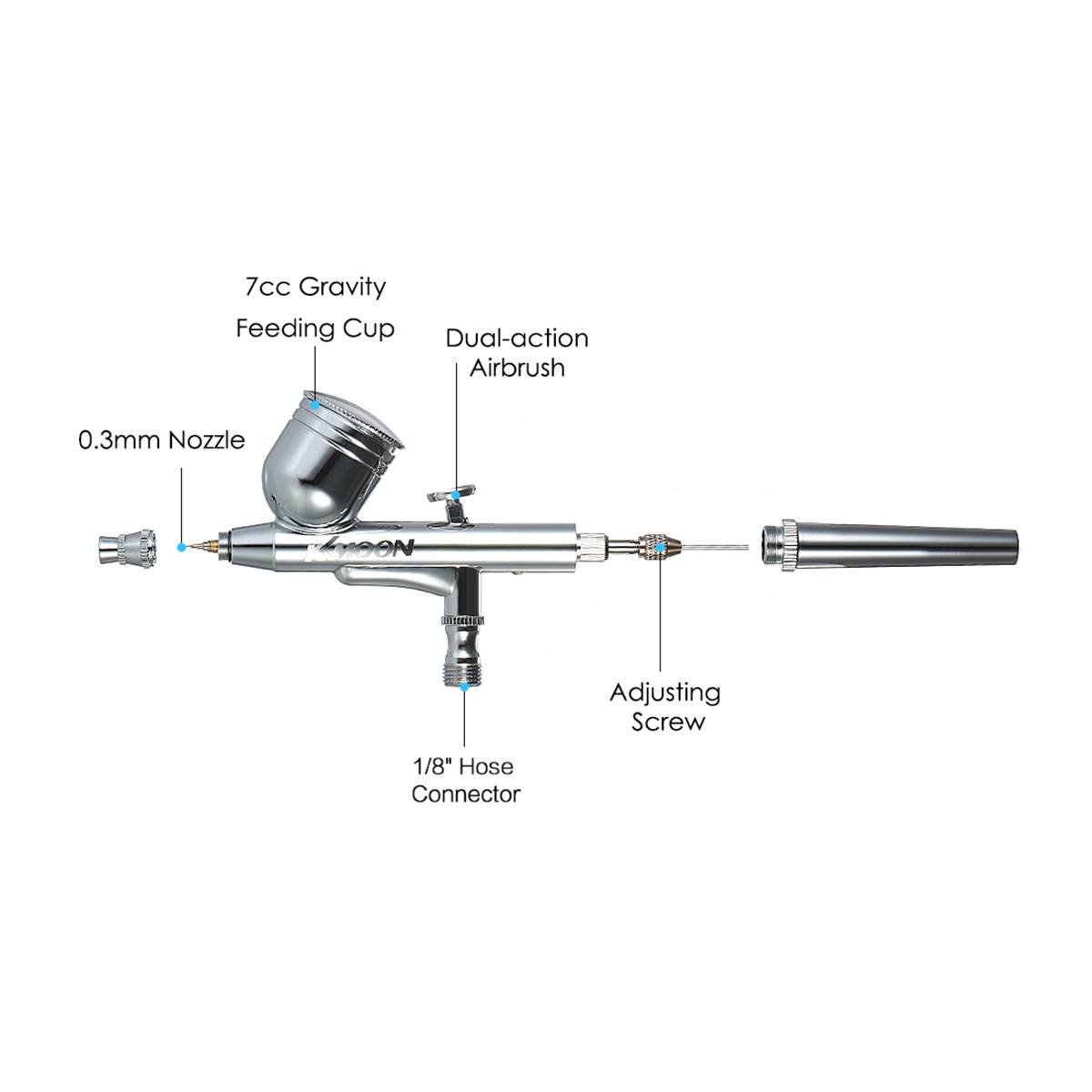 KKmoon Airbrush Air Compressor Set Gravity Feed Air Brush Ki - 图3