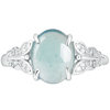 Cuiyingfu S925 silver natural A-grade emerald blue water egg surface ice jade ring fashionable and adjustable D279
