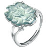 Natural A-grade jade blue water fox ring
