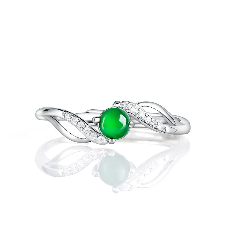 S925 silver inlaid ring women's model A Cui Yingfu