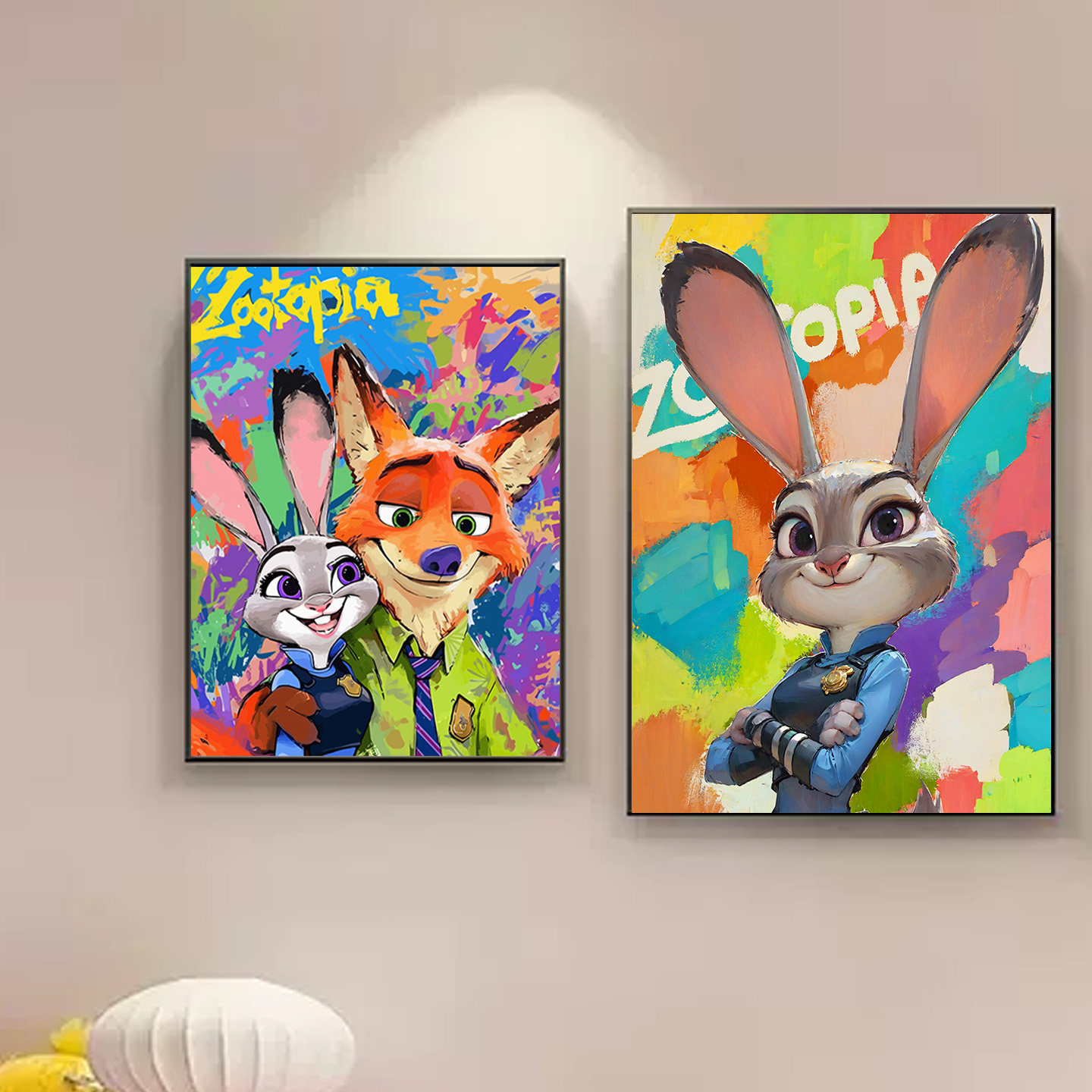 疯狂动物城卡通手绘画画填色diy数字油画丙烯儿童涂色填充装饰画,淘宝优惠券,粉丝福利购,淘宝优惠卷