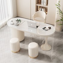 Light Lavish Rockboard Tea Table And Chairs Combined Cream Wind Office Desk Modern Minima Tea Tea Tea small family type tea table