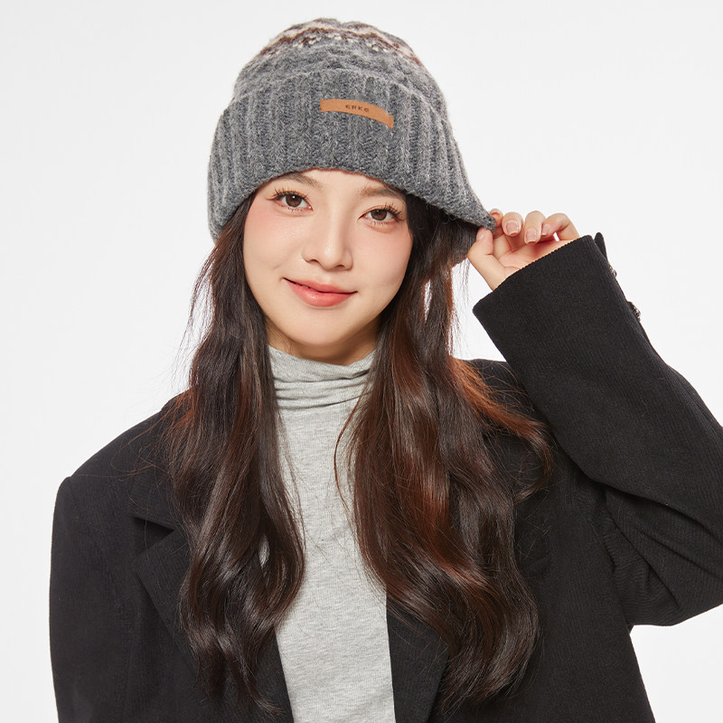鸿星尔克女秋冬款帽子加厚百搭针织帽骑行保暖大帽围显脸小毛线帽,淘宝优惠券,粉丝福利购,淘宝优惠卷